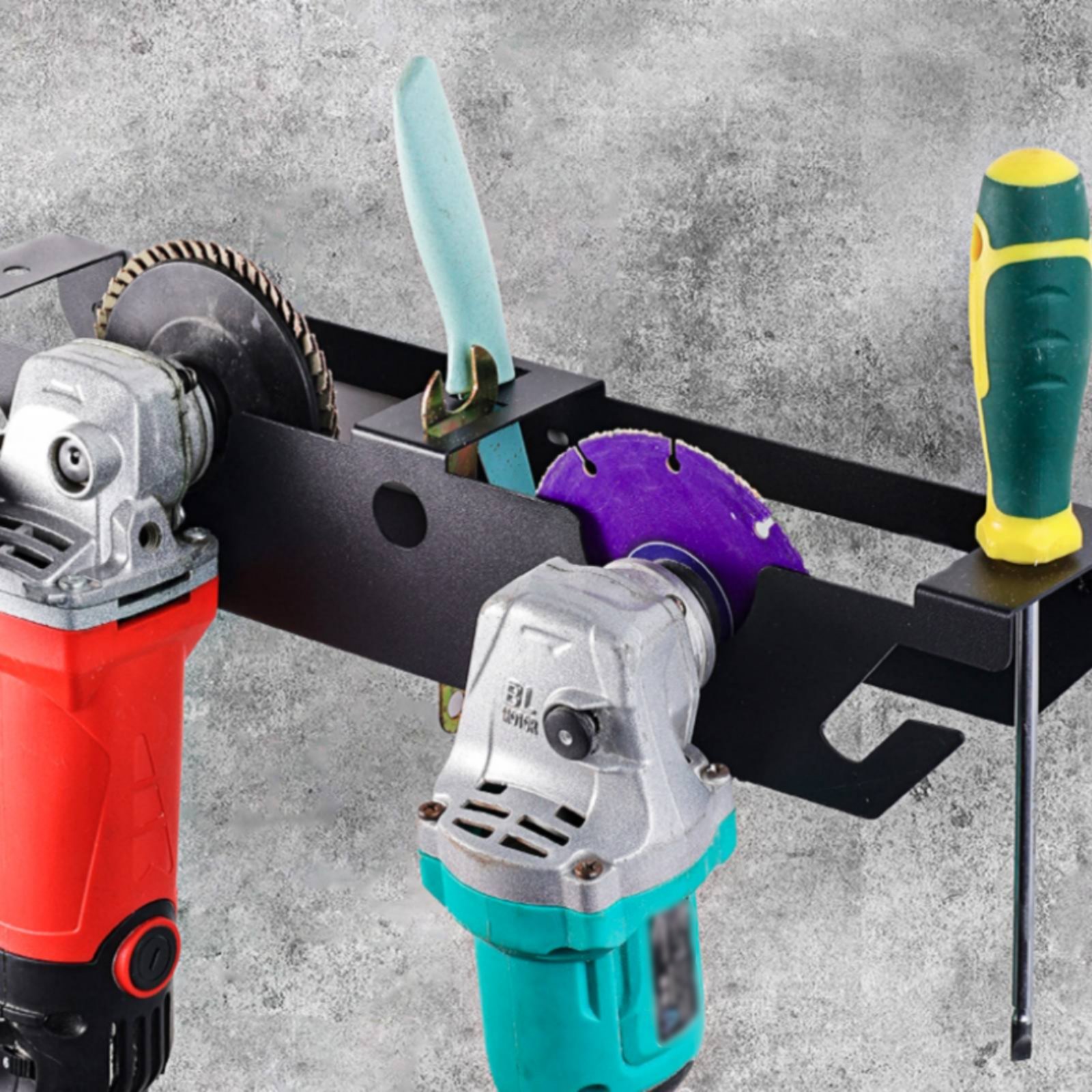 Tools For Garage - 4 Bay Angle Grinder Rack Thickened