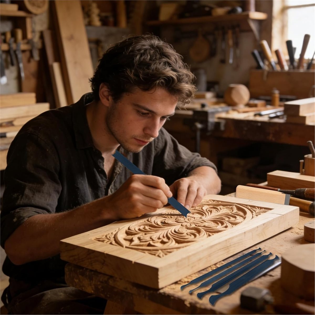 Card Scraper Cabinet - 15 PCS Card Scraper Woodworking Cabinet