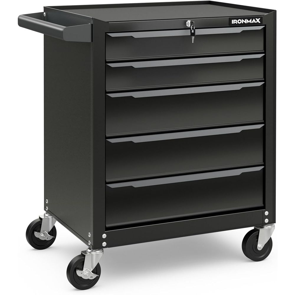 Workshop Tools Wood - 5-Drawer Steel Tool Chest with Handle,