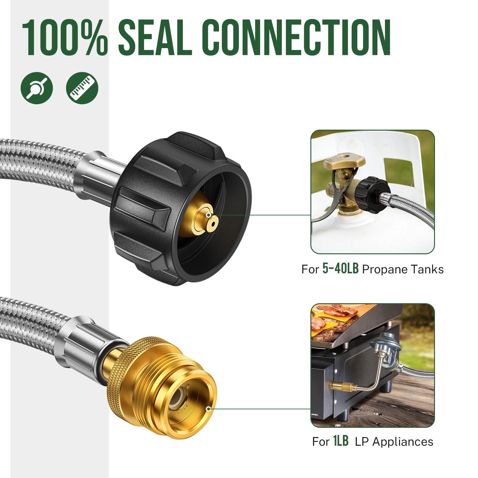 Propane Hose Adapter 5FT Stain - Tools Qcc 评论和价格