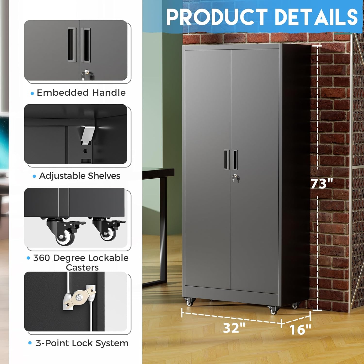 Metal Garage Storage Cabinet w - Tools For Garage 评论和价格