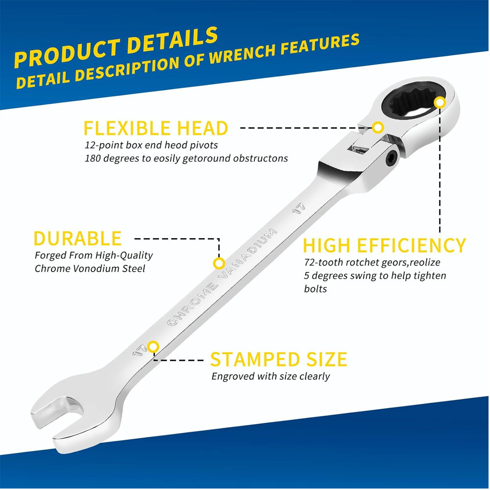 Adjustable Ratchet Wrench 6mm- - Car Workshop Tools Kit 评论和价格