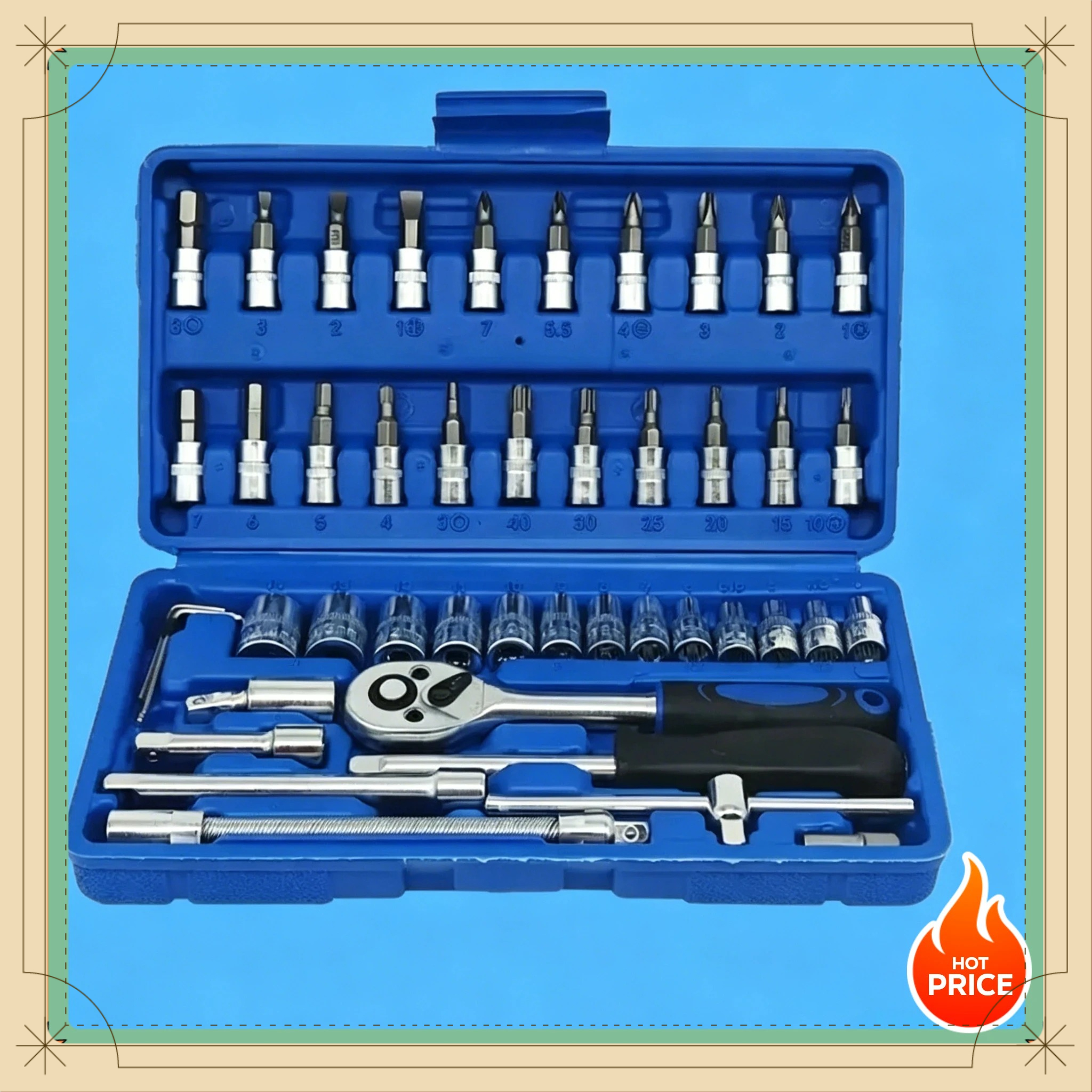 46-in-1 Heavy Duty Automotive  - Car Workshop Tools Kit 评论和价格