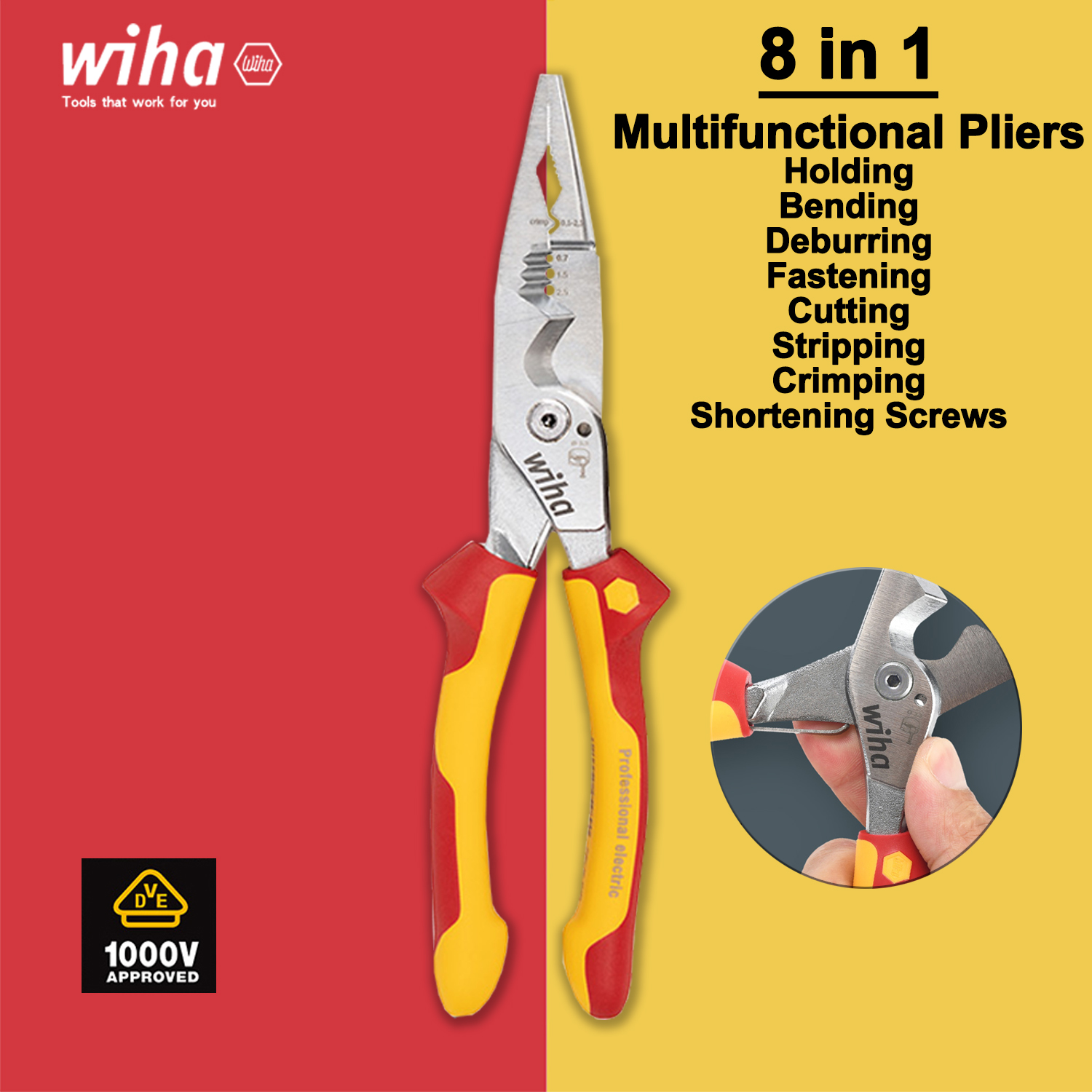 WIHA 8 in 1 Insulated Pliers 1 - Tools Vn 评论和价格