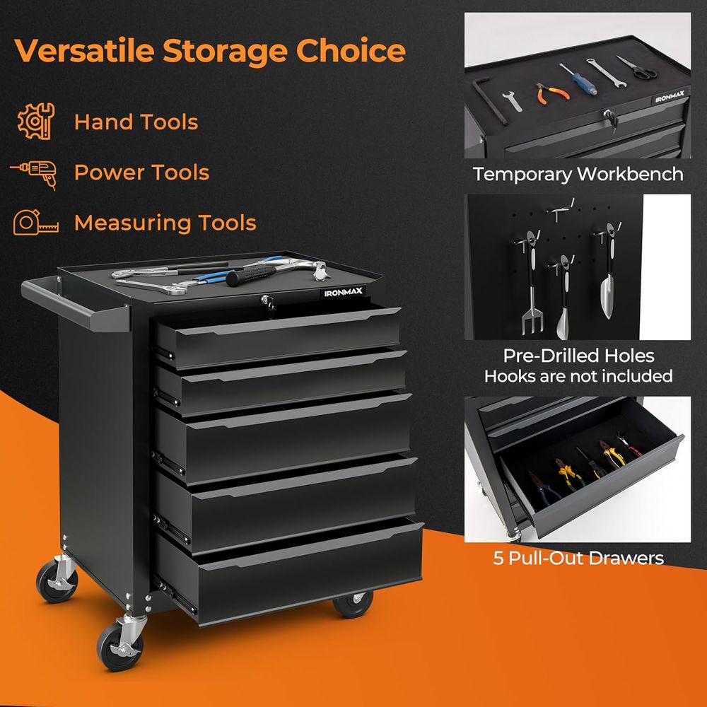 5-Drawer Steel Tool Chest with - Workshop Tools Wood 评论和价格