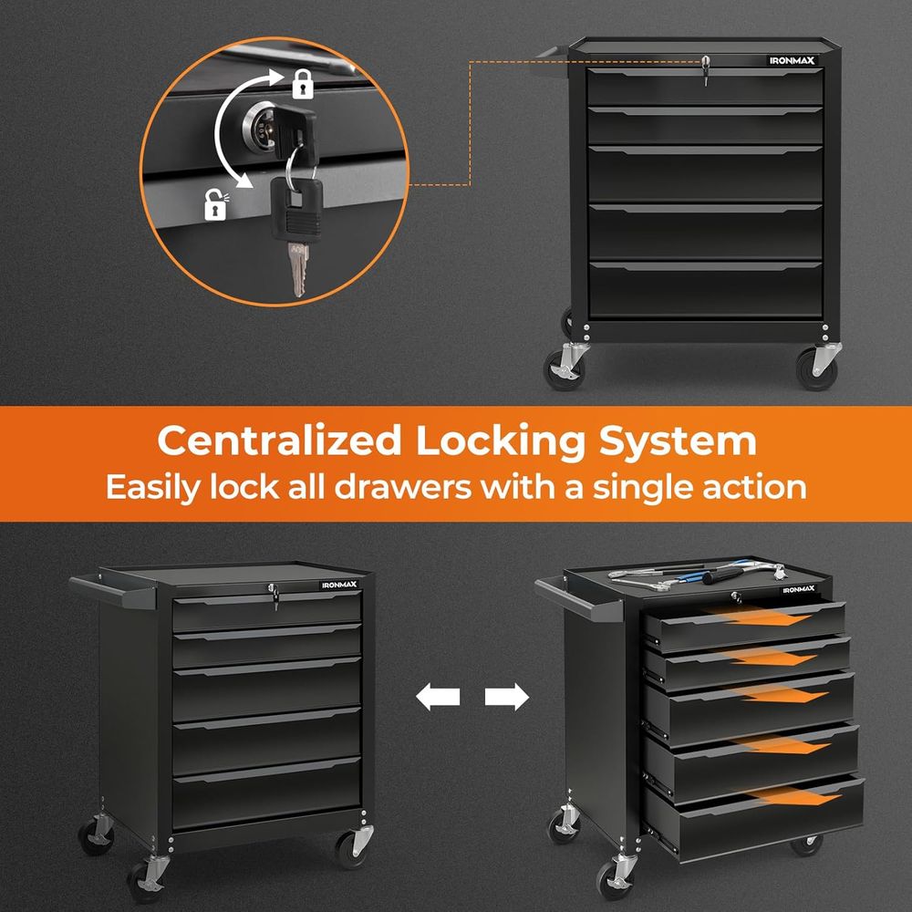 5-Drawer Steel Tool Chest with - Workshop Tools Wood 评论和价格
