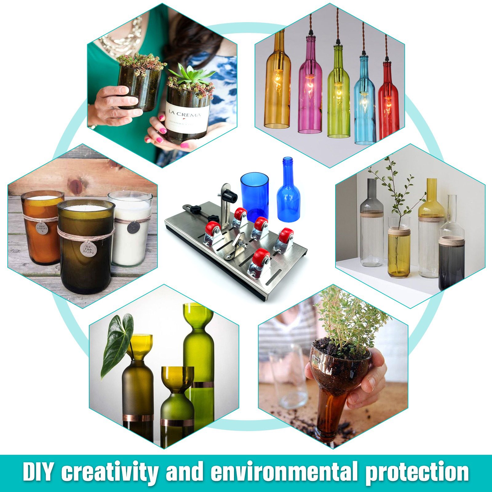 DIY Glass Bottle Cutter Adjust - Workshop Tools Wood 评论和价格